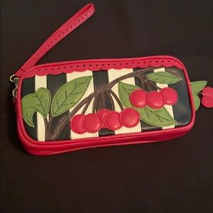 Isabella Fiore wristlet/clutch with 🍒 detail
